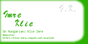 imre klie business card